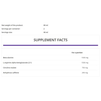 OstroVit Pre-Workout Shot 80 мл / 1 Доза на супер цена Азотни бустери / напомпващи