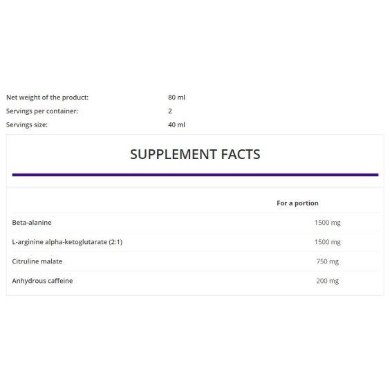OstroVit Pre-Workout Shot 80 мл / 1 Доза на супер цена Азотни бустери / напомпващи