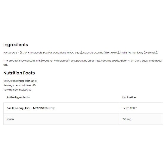 OstroVit PRO-60 BIOTIC LactoSpore® | Probiotic 60 капсули на изгодни цени OstroVit PRO-60 BIOTIC LactoSpore® | Probiotic 60 капсули на супер цена Пробиотици
