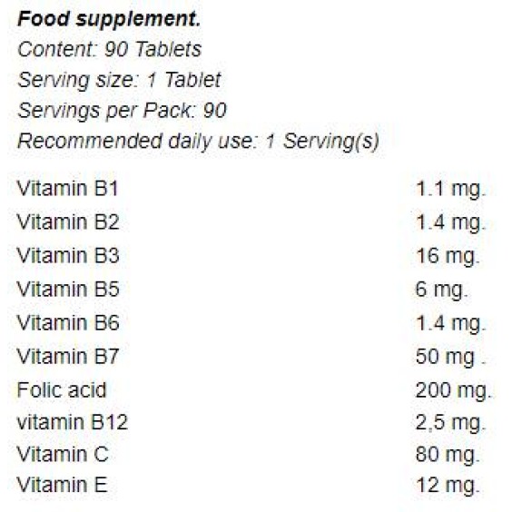 OstroVit Vitamin B Complex + C & E 90 Таблетки / 90 Дози на супер цена Витамин B