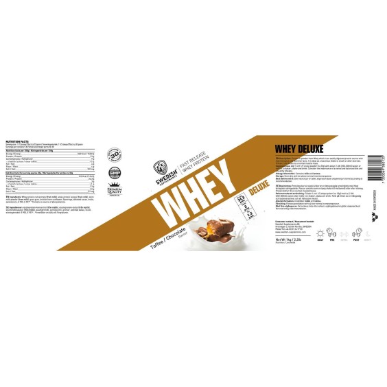 SWEDISH Supplements Whey Protein Deluxe 900 гр на изгодни цени SWEDISH Supplements Whey Protein Deluxe 900 гр на супер цена Суроватъчен протеин