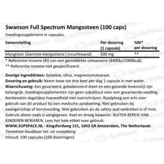 Swanson Full Spectrum Mangosteen 500 mg 100 Caps на супер цена Добавки на растителна и билкова основа