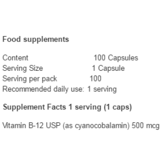 Swanson Vitamin B-12 100 капсули на супер цена Витамин B