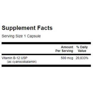 Swanson Vitamin B-12 500 мкг / 30 капсули на супер цена Витамин B