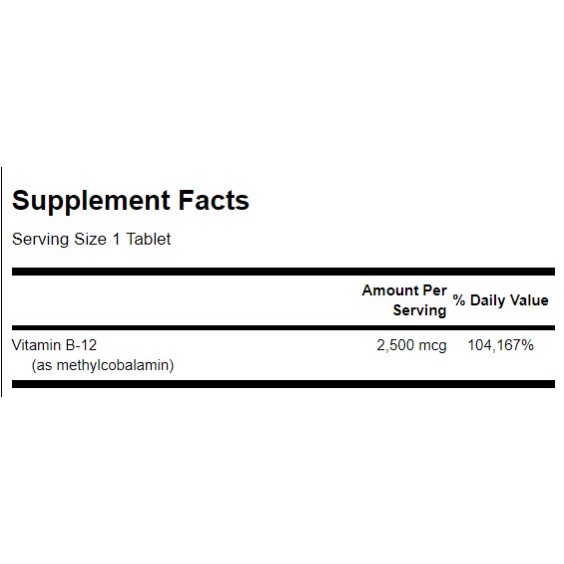 Swanson Methylcobalamin High Absorption B-12 2,5 мг / 60 таблетки на изгодни цени Swanson Methylcobalamin High Absorption B-12 2,5 мг / 60 таблетки на супер цена Витамин B