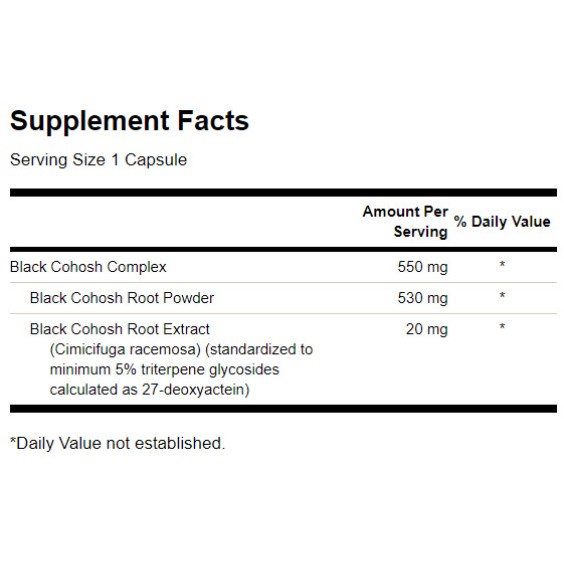 Swanson Sup Herb Black Conosh Std 20 mg / 120 caps на супер цена Добавки на растителна и билкова основа