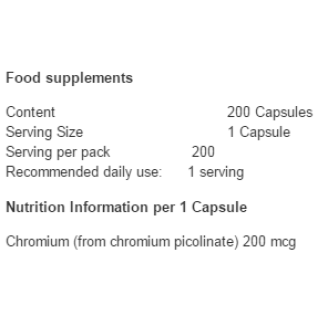 Swanson Chromium Picolinate 200 мг / 200 капсули на супер цена Хром пиколинат