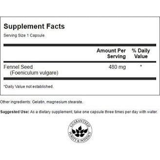 Swanson Fennel 480 mg / 100 caps на супер цена Добавки на растителна и билкова основа