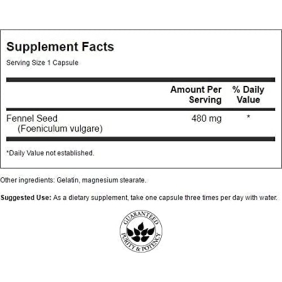 Swanson Fennel 480 mg / 100 caps на супер цена Добавки на растителна и билкова основа