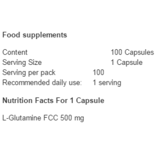 Swanson L-Glutamine 500 мг / 100 капсули на супер цена Глутамин 