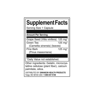 Swanson Grape Seed, Green Tea & Pine Bark Complex 60 капсули на супер цена Имуностимулатори