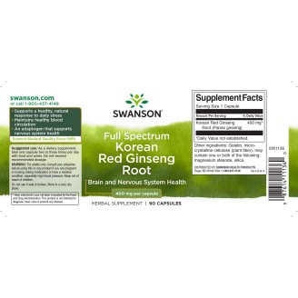Swanson Full-Spectrum Korean Red Ginseng Root - 90 caps на супер цена Добавки на растителна и билкова основа