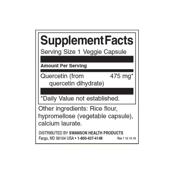 Swanson Quercetin - High Potency 475 мг / 60 капсули на изгодни цени Swanson Quercetin - High Potency 475 мг / 60 капсули на супер цена Имуностимулатори