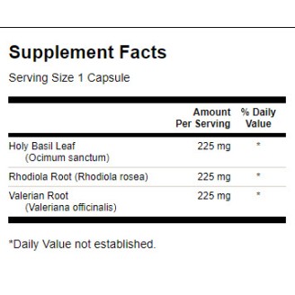 Swanson Rhodiola Holy Basil Valerian Stress Comp 180 капсули на супер цена Добавки на растителна и билкова основа