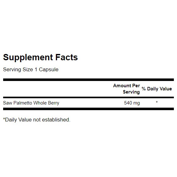 Swanson Saw Palmetto 540 мг / 100 капсули на изгодни цени Swanson Saw Palmetto 540 мг / 100 капсули на супер цена Хранителни добавки за простатата
