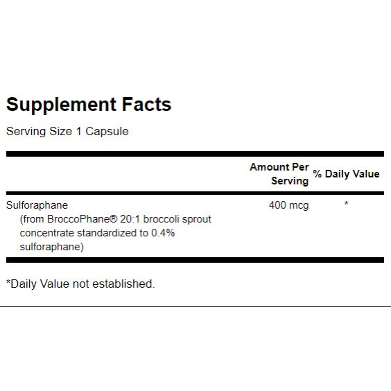 Swanson Sulforaphane from Broccoli Sprout Extract 400 мг / 60 капсули на изгодни цени Swanson Sulforaphane from Broccoli Sprout Extract 400 мг / 60 капсули на супер цена Хранителни добавки за черен дроб