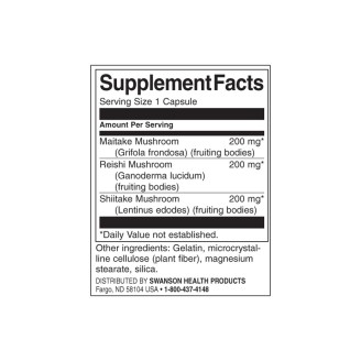 Swanson Full Spectrum Triple Mushroom Complex 600 мг / 60 капсули на супер цена Имуностимулатори