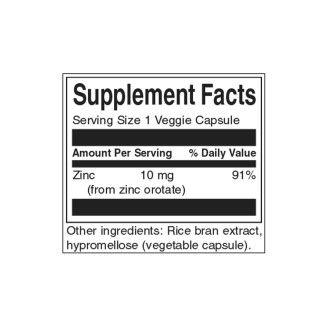 Swanson Zinc Orotate 10 мг / 60 капсули на супер цена Калций, Магнезий, Цинк