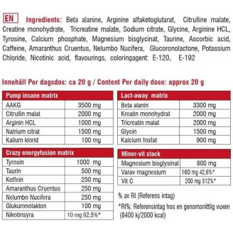 SWEDISH Supplements THE BUTCHER 525 гр / 25 Дози на супер цена Азотни бустери / напомпващи