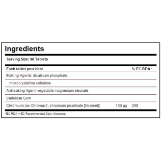 Solgar Chromium Picolinate 100 мкг / 90 таблетки на супер цена Хром пиколинат