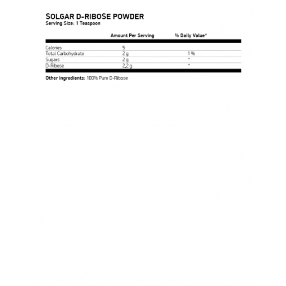 Solgar D-Ribose Powder, 5,03 oz на изгодни цени Solgar D-Ribose Powder, 5,03 oz на супер цена Въглехидрати