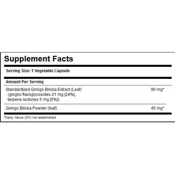 Solgar Ginkgo Biloba Leaf Extract 60 капсули на супер цена Здраве и тонус