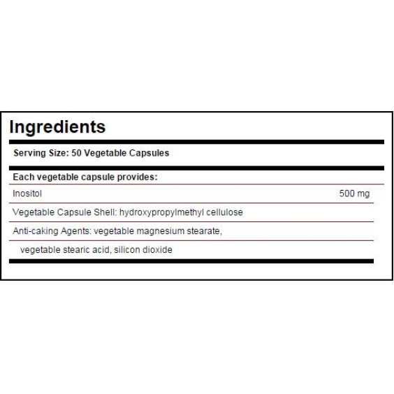 Solgar Inositol 500 мг / 50 капсули на изгодни цени Solgar Inositol 500 мг / 50 капсули на супер цена Витамин B