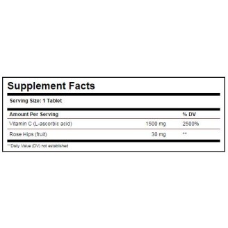 Solgar Vitamin C 1500 mg + Rose Hips 90 таблетки на супер цена Витамин C