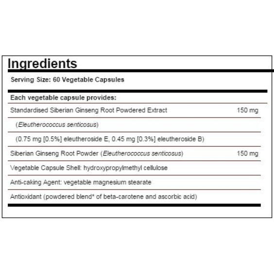 Solgar Siberian Ginseng Root Extract 60 капсули на изгодни цени Solgar Siberian Ginseng Root Extract 60 капсули на супер цена Добавки на растителна и билкова основа