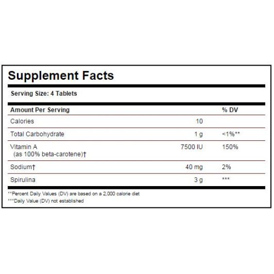 Solgar Spirulina 750 мг / 80 таблетки на супер цена Добавки на растителна и билкова основа
