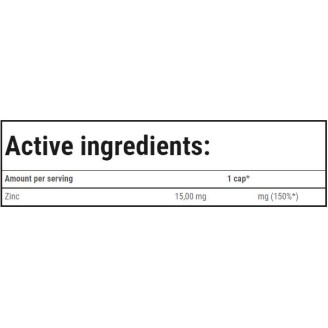 TREC Nutrition Zinc Gluconate 15 mg / 90 Caps на супер цена Калций, Магнезий, Цинк