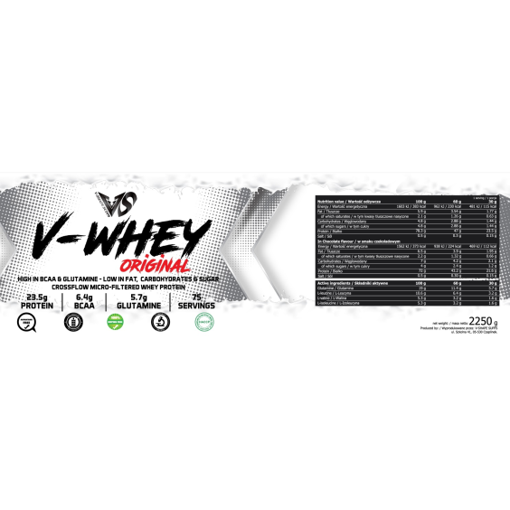 V-SHAPE SUPPS V-WHEY ORIGINAL 2250 g / 75 дози на супер цена Суроватъчен протеин