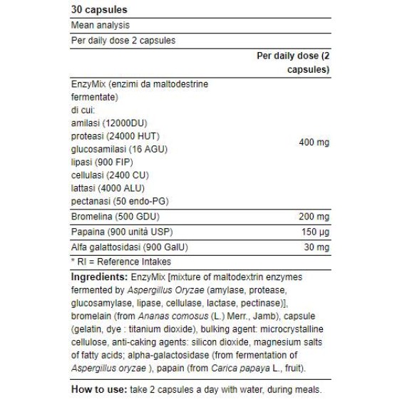 Yamamoto Nutrition Enzymasic 30 капсули / 30 дози на супер цена Храносмилателни ензими