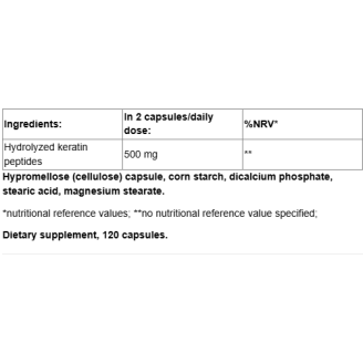 Nutricost Keratin (hydrolyzed keratin peptides) 250 mg x 120 capsules на супер цена Витамини за коса, кожа и нокти