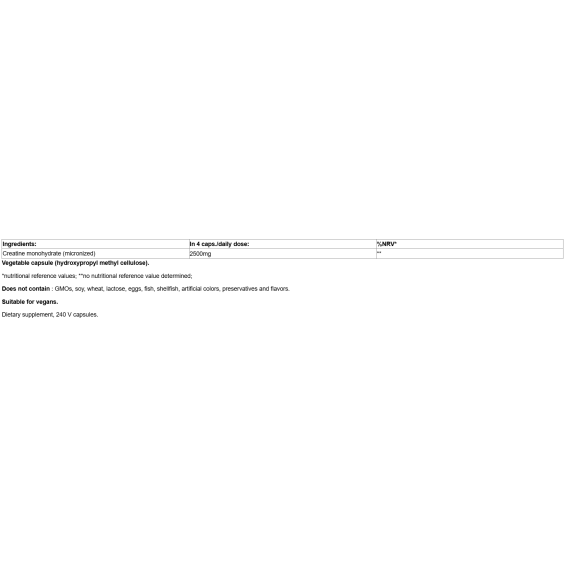Healthy Origins Creatine monohydrate (micronized) - 2500 mg, 240 capsules на супер цена Креатин