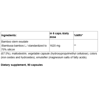 Artesania Agricola Bambu tabashir (source of silicon) 90 capsules на супер цена Витамини за коса, кожа и нокти