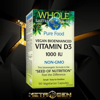 NATURAL FACTORS Whole Earth & Sea Vitamin D-3 1000IU / 90 Vcaps