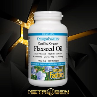 NATURAL FACTORS Flaxseed Oil 1000mg. / 180 Softgels.