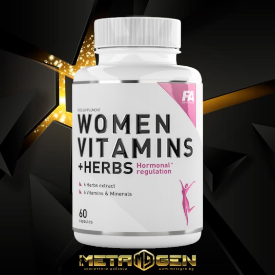 FA Nutrition Women Vitamins + Herbs | Hormonal Regulation - 60 капсули, 60 Дози. на супер цена Мултивитамини